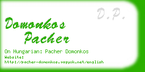 domonkos pacher business card